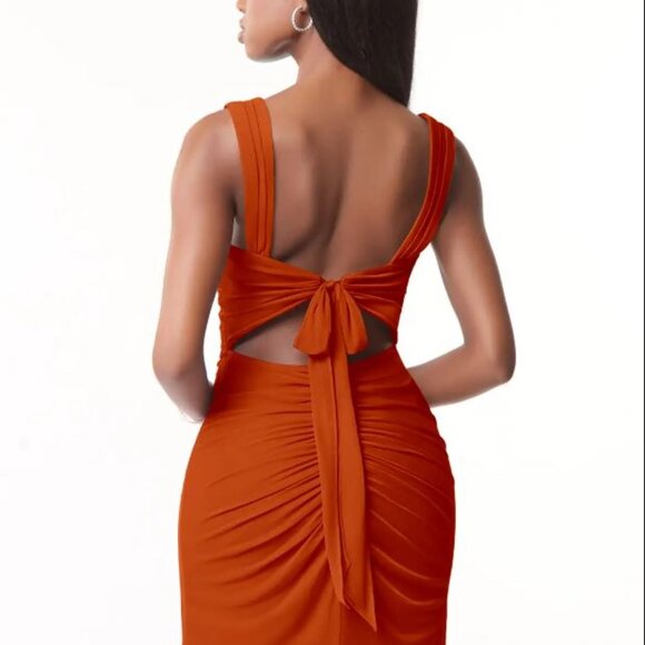 Azazie Rust Orange Wedding Dress - Picture 2 of 8